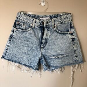 GARAGE high waisted jean shorts.